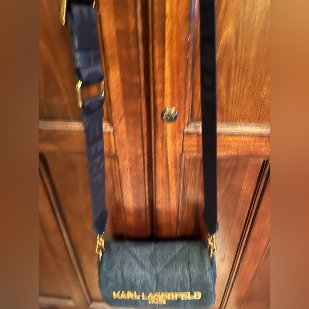 Karl Lagerfeld Denim Blue Messenger Bag - Picture 10 of 12